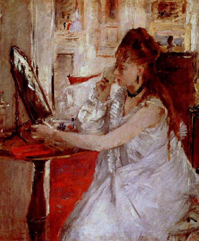 Berthe Morisot ung kvinna med pudervippa Germany oil painting art